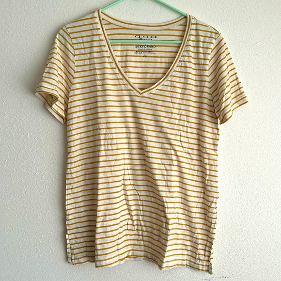 Lucky Brand Venice Burnout Tee, Size L - Picture 1 of 6